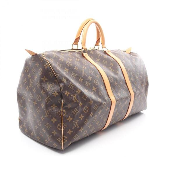 LOUIS VUITTON Brown Monogram Leather Keepall 55 Boston Bag - Picture 2 of 10